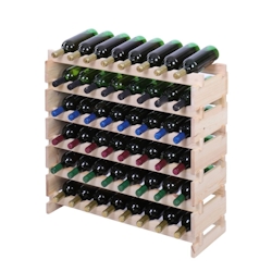 Proregal Weinregal VINOTECA FLEX PRO | HxBxT 79x84x28cm | 48 Flaschen auf 6 Ebenen | Massives Kiefernholz | Natur unbehandelt Image