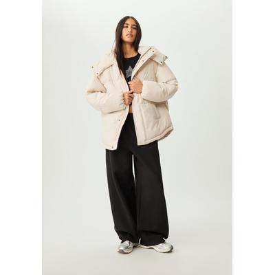 Stradivarius Oversize hooded puffer jacket Ecru XL