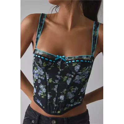 Out From Under Petunia Fields Corset Top - Black M at Urban Outfitters