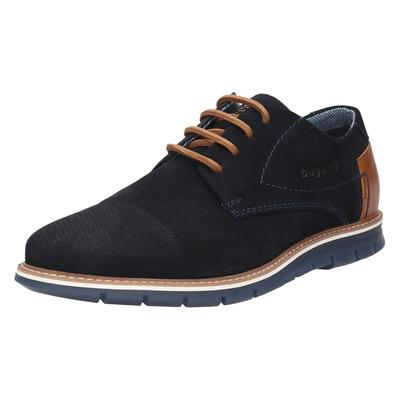 Schnürschuh BUGATTI, Herren, Gr. 47, blau (blau used), Veloursleder, used, casual, Schuhe, Freizeitschuh, Halbschuh, Sneaker mit Ziernähten Image