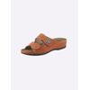 Pantolette FRANKEN-SCHUHE, Damen, Gr. 37, braun (camel), Lederimitat, sportlich, Schuhe