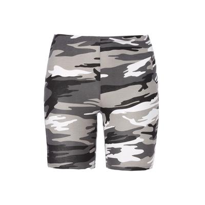 Plus Size Women's Stretch Knit Bike Shorts by ellos in Black White Camouflage (Size 10/12)