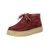 Schnürschuh CLARKS "Clarks Halbschuhe Leder", Damen, Gr. 42,5, rot (wine), Leder, casual, Schuhe