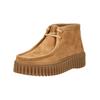 Plateaustiefelette CLARKS "Clarks Stiefelette Nubukleder", Damen, Gr. 38, braun (tan), Nubukleder, casual, Schuhe