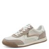 Sneaker TAMARIS, Damen, Gr. 38, beige (creme), Textil, Leder, Lederimitat, unifarben mit Farbeinsätzen, sportlich, Schuhe, Freizeitschuh, Halbschuh, Schnürschuh, weich gepolsterter Schaftrand