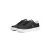 Plateausneaker TOMMY HILFIGER "ESSENTIAL ELEVATED COURT SNEAKER", Damen, Gr. 40, schwarz-weiß (schwarz, weiß), Leder, sportlich, Schuhe, Freizeitschuh, Halbschuh, Schnürer mit Ziernähten und Kontrastbesatz