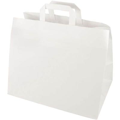 Papstar 50 Stück Papier-Tragetaschen »32 x 27 cm« weiß Image