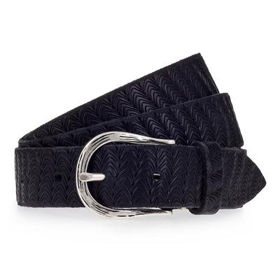 b.belt Gürtel Leder 100 cm Schwarz Damen Image
