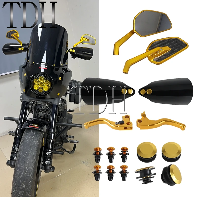 T25 Windschutzscheibenschrauben Buchseinsätze Handprotektoren Schutz für Harley Dyna Cabrio FXDS CONV Low Rider FXDL Street Bob FXDB Image