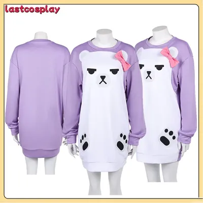 KPop Mira Cosplay Lila Pyjamas Dämon Film Jäger Frauen Mädchen Roleplay Nachtwäsche Hoodie Haar Ring Anzug Halloween Kostüm Image