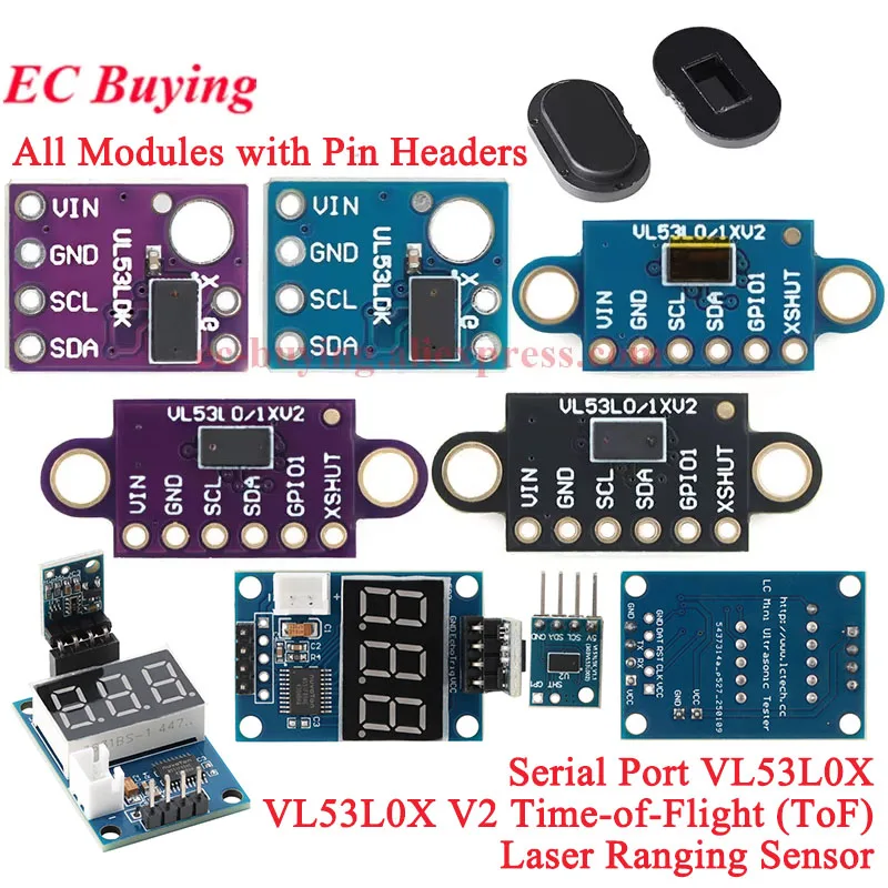 10 Stück/1 Stück VL53L0X V2 Time-of-Flight (ToF) Laser-Entfernungssensor Breakout 940 nm GY-VL53L0XV2 Laser-Entfernungsmodul I2C IIC GY-530 Image