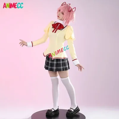 ANIMECC AUF LAGER Kaname Madoka Akemi Homura Miki Sayaka Tomoe Mami Sak ien Kyoko Cosplay Kostüm Anime Schuluniform für Frauen Image