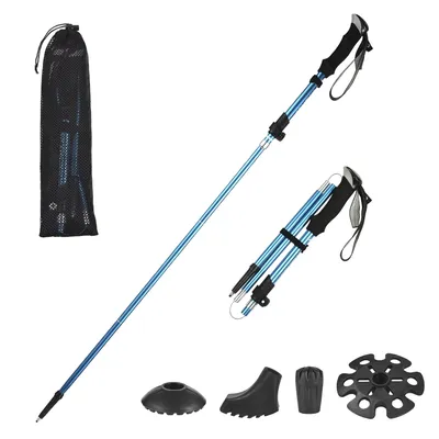 TOMSHOO Trekking Pole Lightweight Collapsible Trekking Pole Five-fold Walking Stick for Hiking Camping Backpacking trekking pole