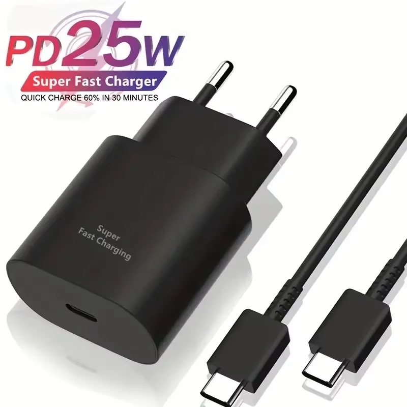 Caricatore USB UE da 25 W QC 3.0 ricarica rapida per Samsung S20 S21 caricatore per telefono cellulare caricatore mobile da parete portatile caricatore rapido