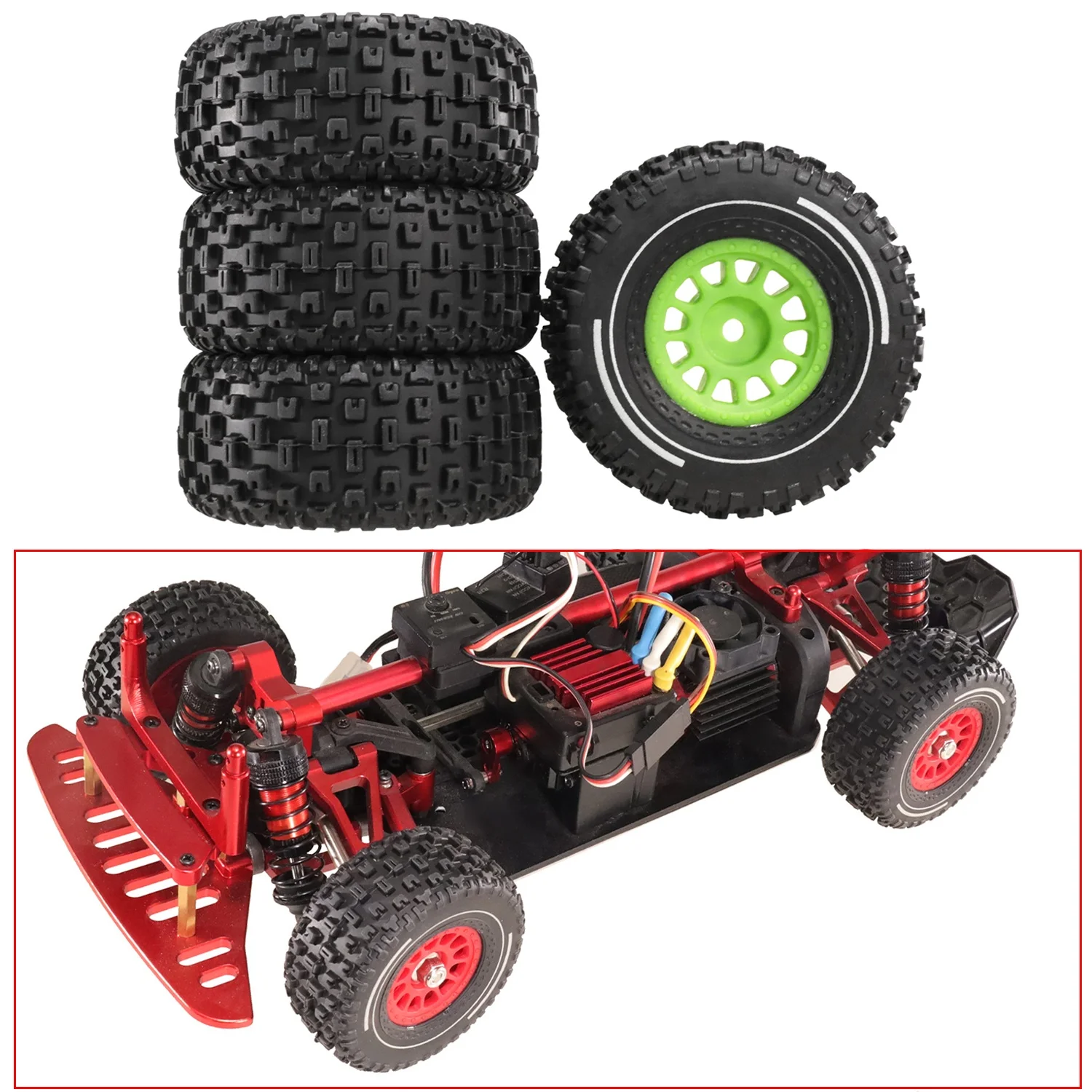 65mm Gummi Felge Reifen Reifen 12mm Für 1/14 MJX HYPER GO 14301 14302 14303 14304 14211 JJRC 1/16 Q130 RC Auto Upgrade Teile Image