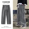 Neue koreanische Mode lose Jeans klassische gerade gerade Baggy weite Beinhose Straße Hip Hop Hosen 3XL Schwarz Grau Blau