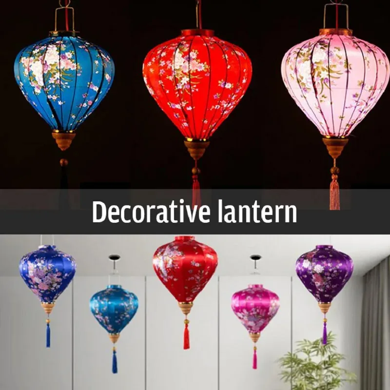 Lanterne di seta vintage Lanterna con motivo floreale da 12 pollici Vietnam Giappone per decorazioni per la casa per feste di festival di primavera di Capodanno