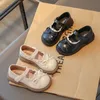 Mädchen Prinzessin Lederschuhe mit Schleife süße Kinder Spitze Flats Mary Jane Schuhe Mode Kinder Performance Schuhe Größe 23-36
