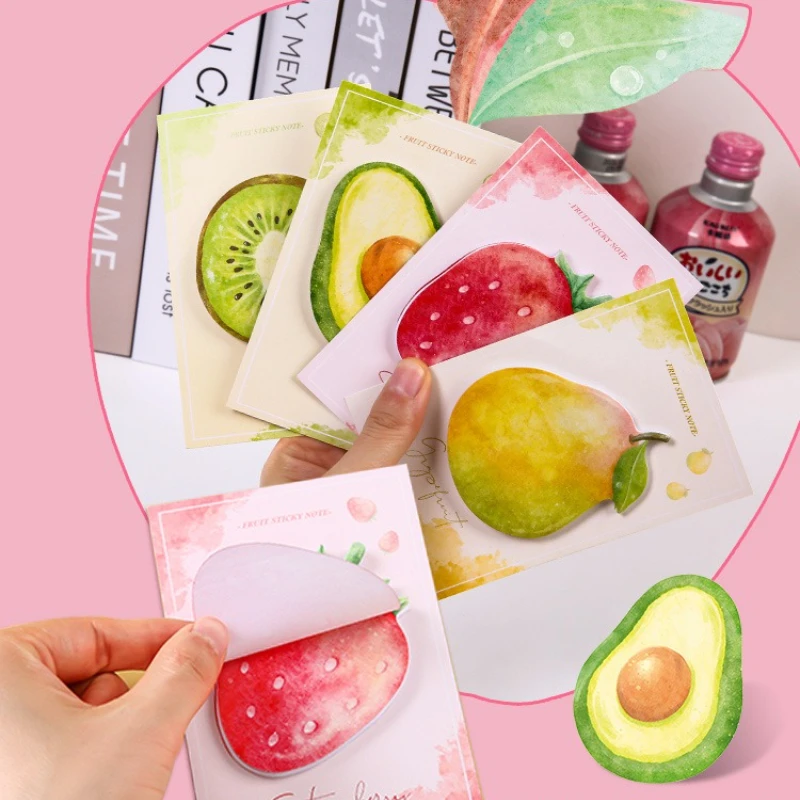 30 Stück/Set festliche Frucht-Haftnotizen – kreatives Pfirsich- und Kiwi-Design – perfekt für Büro, Zuhause oder Geschenke – Marke MOYL Image