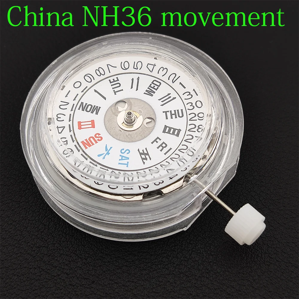 Das chinesische NH36A-Uhrwerk kann das japanische NH36-Uhrwerk ersetzen, Datum, 3-Uhr-Doppelkalender, hochpräzise automatische mechanische NH36 Image