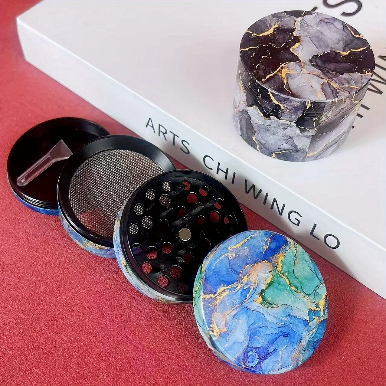 2 zoll Granit Kräutermühle Metall Mörser Salz Stößel Gewürzmühle Cutter Brecher Tabak Grinder Zigarette Rauchen Küche Werkzeug