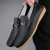 Marke Männer Qualität Leder Elegante Faulenzer Casual Schuhe Mokassins Slip auf Männer Flache Mode Männlichen Weichen Komfort Täglichen Fahren Schuhe