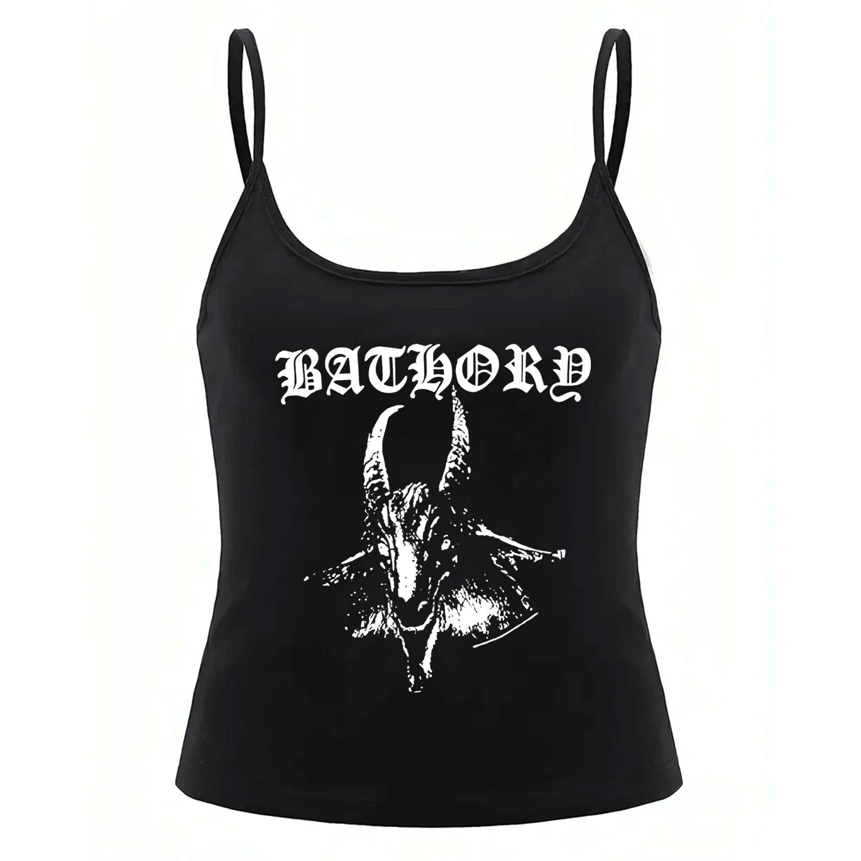 Dark Gothic Ziege Grunge Vintage Punk Tank Top Ärmelloses Baby T-shirt Harajuku Emo Y2k Tops Streetwear Slim Fit Sexy Crop Top