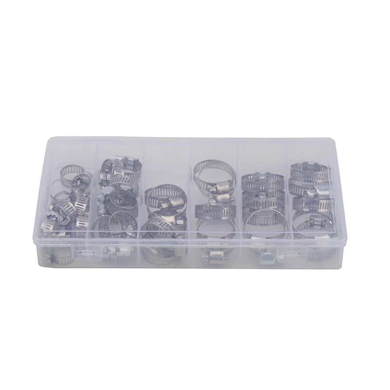 40 Stück verpackte Halsklemmen aus 201 Edelstahl im amerikanischen Stil, Befestigungselemente aus Edelstahl, Klemmen, Klemmen, Rohrschellen