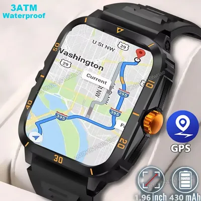 Männer Sport Smart Watch 1,96'' Bildschirm Blut Sauerstoff Bluetooth Sprechen Uhr Multi Sport Modi IP68 Wasserdichte Outdoor Smart uhr