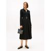 Polokleid TOMMY HILFIGER "INTERLOCK MIX MEDIA POLO DRS LS", Damen, Gr. XXL (44), N-Gr, schwarz, Jersey, Obermaterial: 82% Viskose, 11% Polyamid, 7% Elasthan, unifarben, casual, Langarm, Kleider