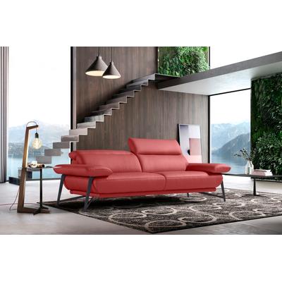 2,5-Sitzer EGOITALIANO "Anais, Designsofa mit erstklassigem Sitzkomfort, Fußfarbe schattengrau", rot, Sofas, B/H/T: 232cm x 74cm x 106cm, Leder NUVOLE, Leder u00bbNUVOLEu00ab (Echtes Rindsleder). Halbnatürliches, halbnarbiges Rindsleder mit einer... Image