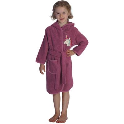 Kinderbademantel WÖRNER "Einhorn" Gr. 74, lila (light mauve), 74/80, Baumwolle, Hausmäntel, mit Stickerei, mit Tasche, maschinenwaschbar Image