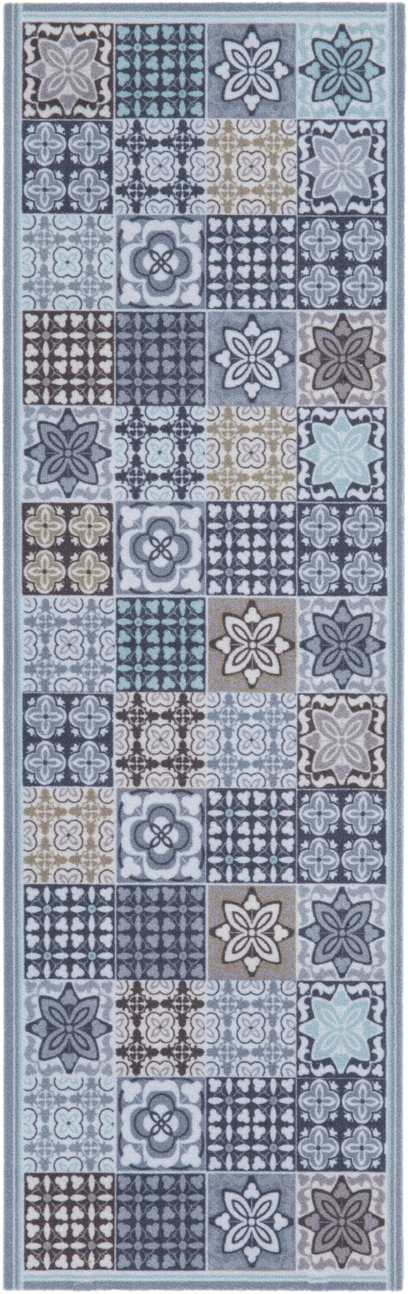 Küchenläufer ANDIAMO "Trendy, Made in Belgium" Gr. 11, bunt (multi, blau), B:45cm H:5mm L:145cm, Kunstfaser, Teppiche, modernes Design, Küche Image