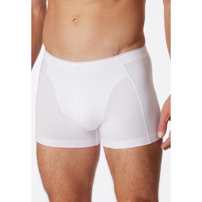 Boxer SCHIESSER "95/5", Herren, Gr. 8, weiß (100, weiß), Single Jersey, Obermaterial: 95% Baumwolle, 5% Elasthan, eng, Unterhosen, mit angenehm weichem, innen liegenden Komfortbund Image