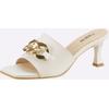 Pantolette HEINE, Damen, Gr. 40, weiß, Leder, Leder, feminin, Schuhe