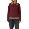 Sweatshirt S.OLIVER, Damen, Gr. 40, dunkelrot, Sweatware, Obermaterial: 50% Baumwolle, 50% Polyester, unifarben, casual, relaxed fit normal, Rundhals, Langarm gerader Abschluss, Sweatshirts, mit Rippblende