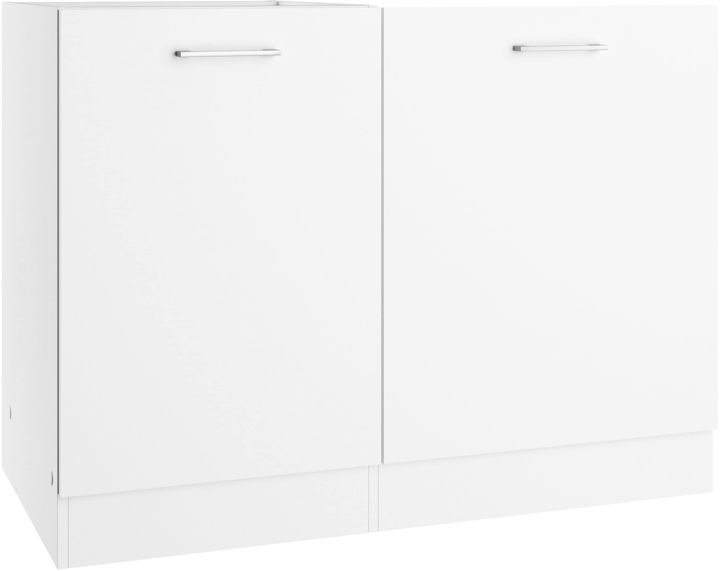 Spülenschrank KOCHSTATION "KS-Milan", weiß, B:110cm H:82cm T:60cm, Spanplatte, Schränke, Spülzentrum 110 cm, matte oder hochglänzende Fronten Image