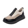 Plateausneaker REMONTE, Damen, Gr. 36, beige (hellbeige, schwarz), Textil, Lederimitat, Lacklederimitat, sportlich, Schuhe, Halbschuh, Casual-Sneaker mit Lackdetails