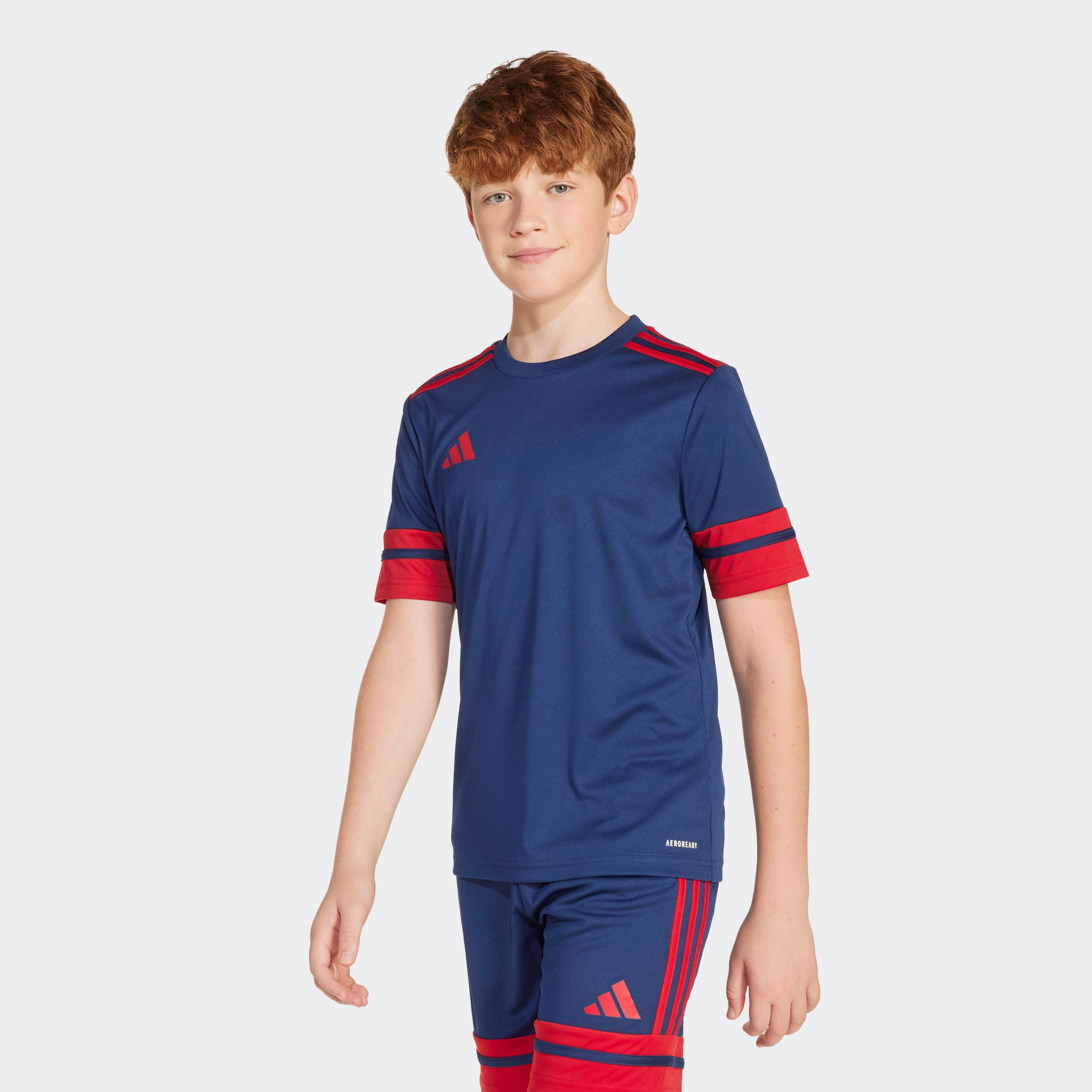 Fußballtrikot ADIDAS PERFORMANCE "SQUA25 JSY Y", Kinder, Gr. 164, blau (team navy blau 2, team power rot 2), Obermaterial: 100% Polyester, Rundhals, Trikots Image