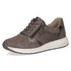 Keilsneaker CAPRICE, Damen, Gr. 39, grau (taupe), Leder, sportlich, Schuhe, Freizeitschuh, Halbschuh, Schürer mit Besatz in Metallicoptik