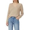 Strickpullover S.OLIVER, Damen, Gr. 42, beige, Strick, Obermaterial: 60% Baumwolle, 40% Polyacryl, unifarben, casual, regular fit taillenbedeckt, V-Ausschnitt, Langarm Bündchen, Pullover, mit V-Ausschnitt