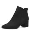Stiefelette TAMARIS, Damen, Gr. 40, schwarz, Textil, unifarben, Veloursleder, elegant, Schuhe, Blockabsatz, Basicstiefelette in veganer Verarbeitung, schmale Form