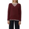 Strickpullover S.OLIVER, Damen, Gr. 42, dunkelrot, Strick, Obermaterial: 60% Baumwolle, 40% Polyacryl, unifarben, casual, regular fit taillenbedeckt, V-Ausschnitt, Langarm Bündchen, Pullover, mit V-Ausschnitt