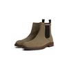 Chelseaboots TOMMY HILFIGER "CLEATED HILFIGER SUEDE CHELSEA", Herren, Gr. 45, grün (khaki), Veloursleder, Elastischer Einsatz, used, klassisch, Schuhe, Blockabsatz, Stiefelette, Businessschuh in schmaler Form