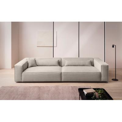 3-Sitzer "PIARA, XXL Sofa mit Kedernaht, Big-Sofa in Cord oder Leinenoptik", beige (greige), B:316cm H:66cm T:136cm, 100% Polyester, LEGER HOME BY LENA GERCKE, Sofas, schwarze Füße, bequemer Sitzkomfort, extra tiefe Sitzfläche Image