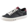 Sneaker TOMMY HILFIGER "TH HI VULC LTH STREET", Herren, Gr. 46, blau (dunkelblau), Nappaleder, Veloursleder, sportlich, Schuhe, Freizeitschuh, Halbschuh, Schnürer mit weich gepolstertem Schaftrand