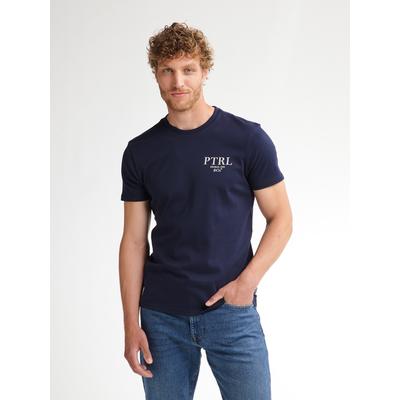 T-Shirt PETROL INDUSTRIES, Herren, Gr. S, deep capri, Jersey, Obermaterial: 100% Baumwolle, unifarben, casual, regular fit normal, Rundhals, Kurzarm gerader Abschluss, Shirts, mit Logo Schriftzug Image