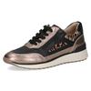 Keilsneaker CAPRICE, Damen, Gr. 37, taupe, schwarz, leo, Leder, metallic, animal-print, sportlich, Schuhe, Freizeitschuh, Halbschuh, Schnürer, praktischer Außenreißverschluss