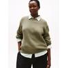 Strickpullover TOMMY HILFIGER CURVE "CRV CO CABLE FINE GG C-NK LS SWT", Damen, Gr. 54, grün (battle grün), Strick, Obermaterial: 100% Baumwolle, casual, figurbetont, Rundhals, Langarm Rippstrickbündchen, Pullover, in großen Größen, mit Zopfmuster