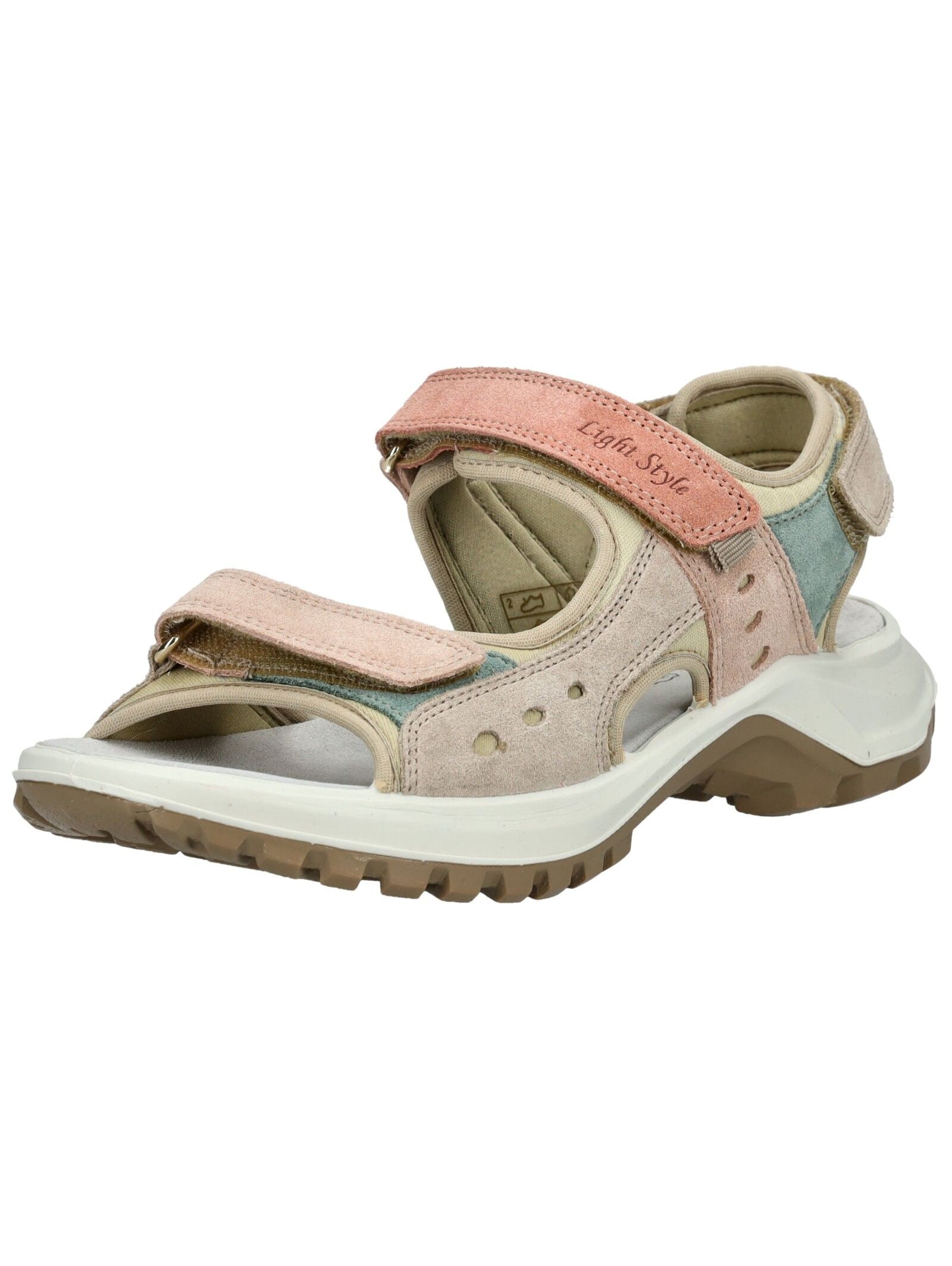Sandale IMAC "Imac Sandalen Veloursleder", Damen, Gr. 39, beige (beige, rosa), Veloursleder, Schuhe Sandale